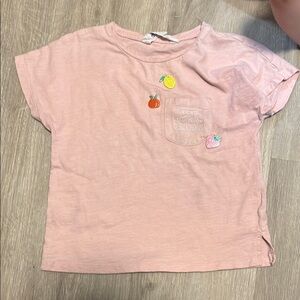 4/$30 H&M Kids Pink T-Shirt with Fruit Embroidery 3-4